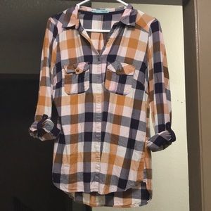 Flannel long-sleeve top